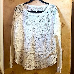 Free People Oversized Lace&Crochet Blouse